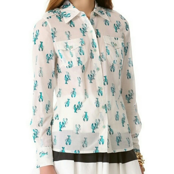 Tory Burch Tops - Tory Burch lobster print button blouse